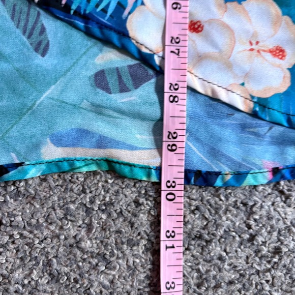 Unbranded Tropical Kimono Women One Size Blue Floral Leaf Sheer Beach Coverup - Picture 7 of 10